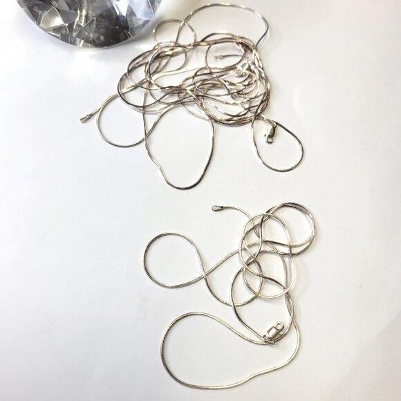 30 Inch Sterling Silver Snake Necklace, 925 Sterling Silver Chain 30in- NEW! - Picture 4 of 14